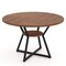 Brown Round Dining Table with Storage Shelf MDF & Metal Frame, 47” Diameter, 200-lb Tabletop Capacity